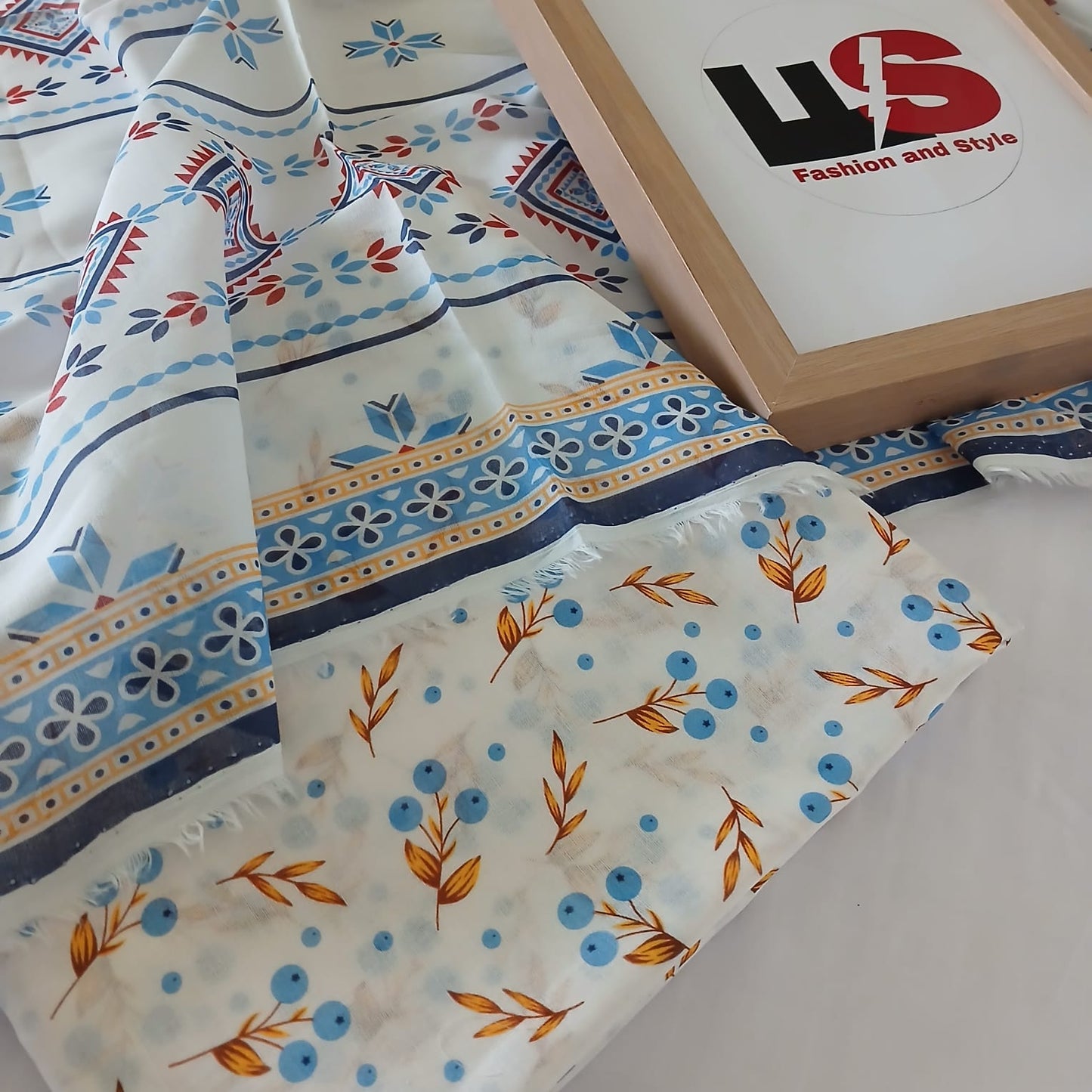 Bin Naeem Digital All Over Printed Lawn 3 Piece Suit – Unstitched Summer Collection with Voil Dupatta & Trouser