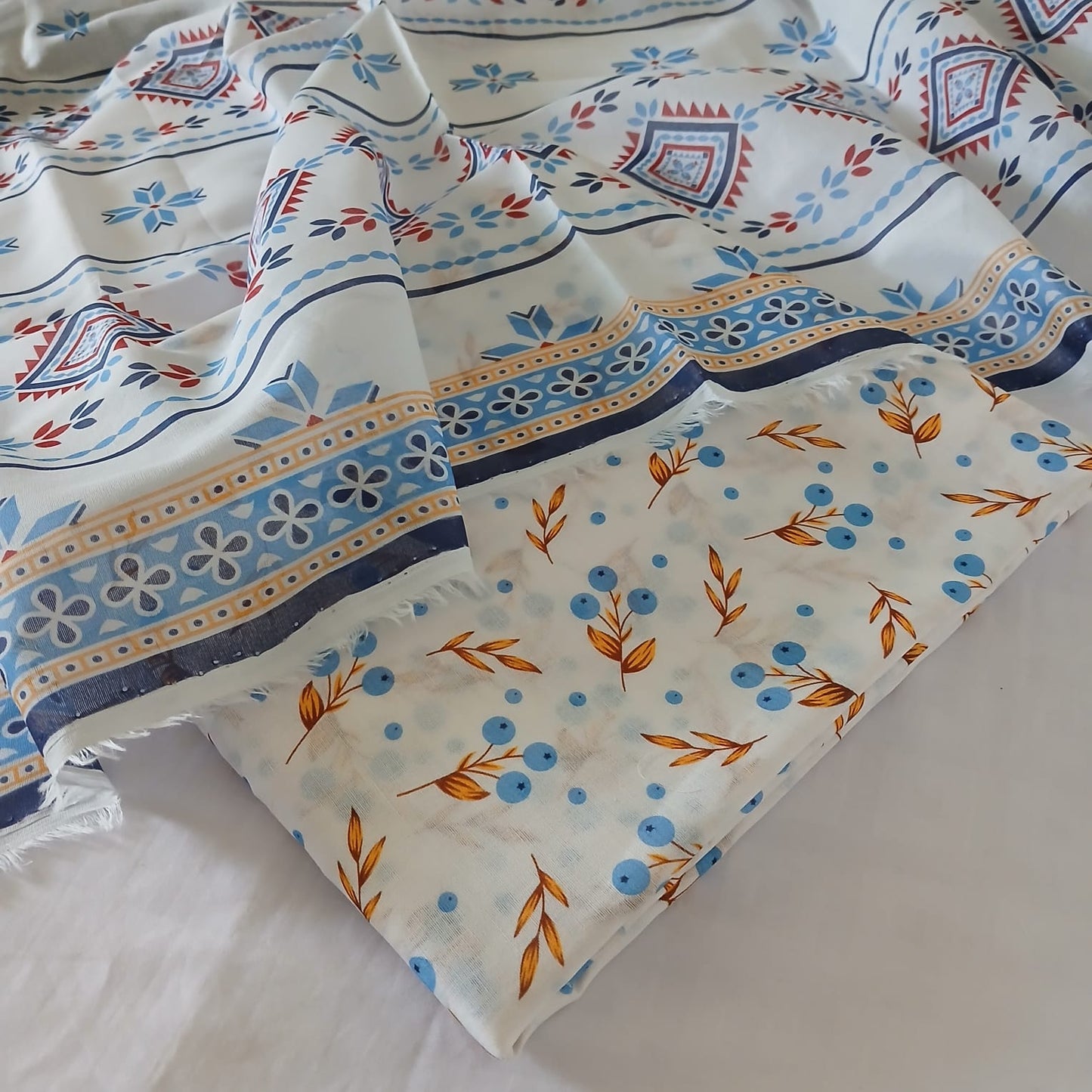 Bin Naeem Digital All Over Printed Lawn 3 Piece Suit – Unstitched Summer Collection with Voil Dupatta & Trouser