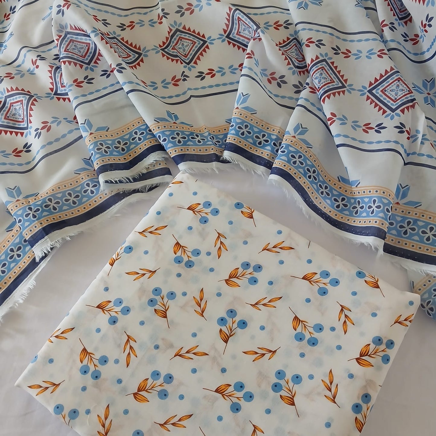 Bin Naeem Digital All Over Printed Lawn 3 Piece Suit – Unstitched Summer Collection with Voil Dupatta & Trouser