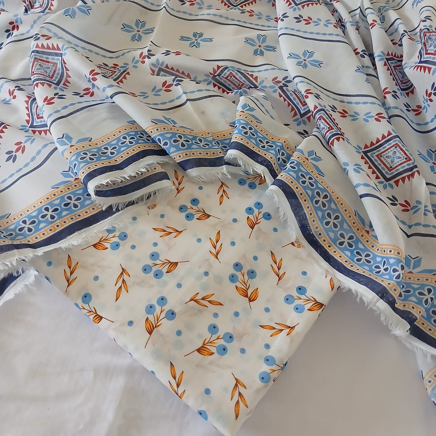 Bin Naeem Digital All Over Printed Lawn 3 Piece Suit – Unstitched Summer Collection with Voil Dupatta & Trouser