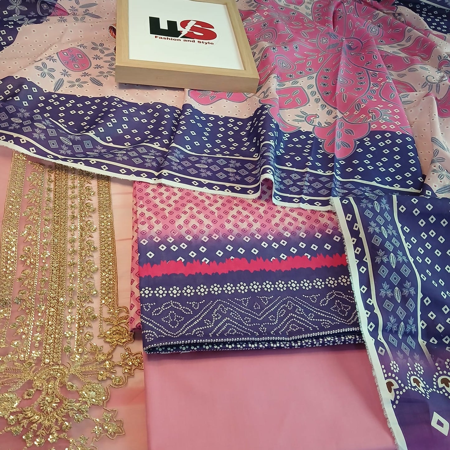 Motifz Chunri Digital Printed Lawn Suit – 3 Piece with Embroidered Neck & Daman Patch