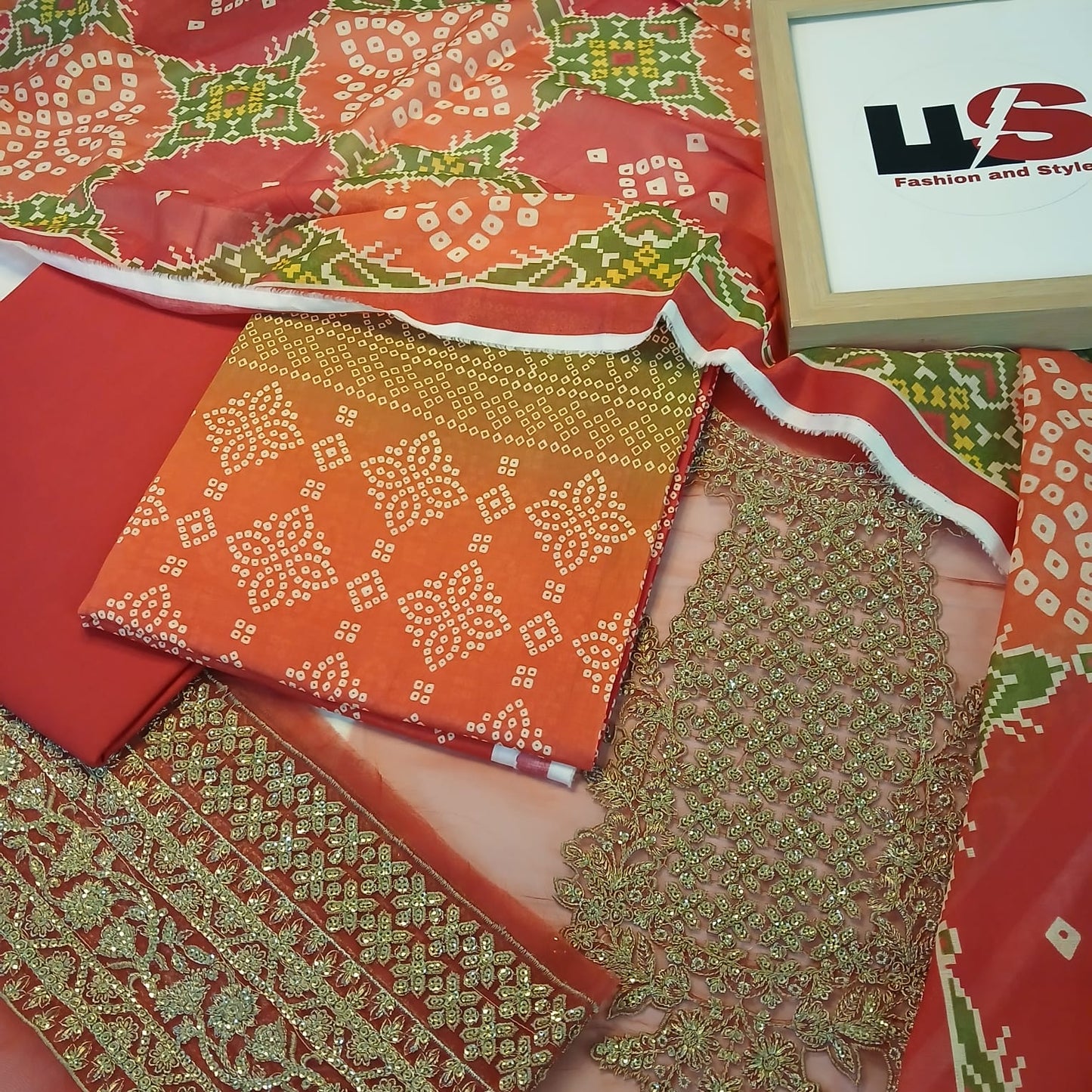 Motifz Chunri Digital Printed Lawn Suit – 3 Piece with Embroidered Neck & Daman Patch