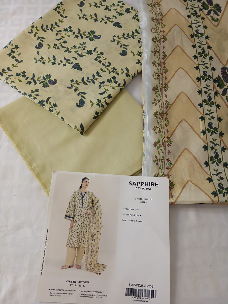 cream lawn suit trouser fabric plain dyed texture unstitched suit