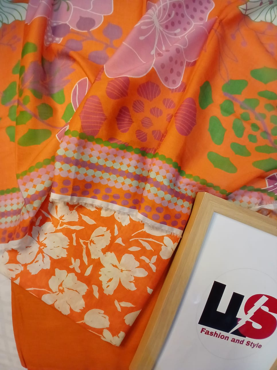 sapphire orange floral lawn suit styled casual summer outfit women