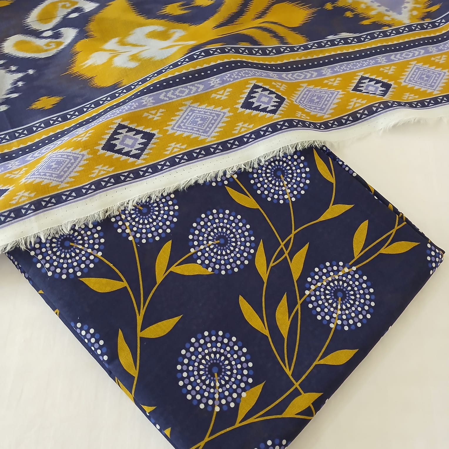 Elegant blue digital printed dupatta for unstitched lawn suit
